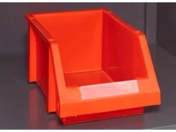 Jet-Line Kleinteileschrank Kirow in Anthrazit-Rot 67 cm Breit Inclusive 52 Stapelboxen