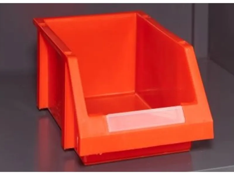 Jet-Line Kleinteileschrank Kirow in Anthrazit-Rot 67 cm Breit Inclusive 52 Stapelboxen