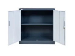 Jet-Line Stahlschrank Kiew in Anthrazit-Weiß 90 x 40 x 90 cm mit Abschließbaren Türen