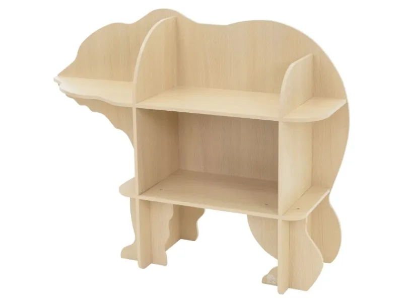 Joyz Kinderregal Bär 2 Ebenen Natur 110x 32x83 cm Holz Regal mit Offenen Regalen
