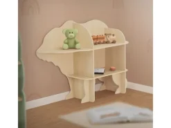 Joyz Kinderregal Bär 2 Ebenen Natur 110x 32x83 cm Holz Regal mit Offenen Regalen