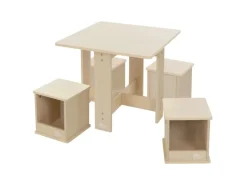 Joyz Kindersitzgruppe 5 Teilig 1 Tisch und 4 Hockern Kindertischgruppe Holz