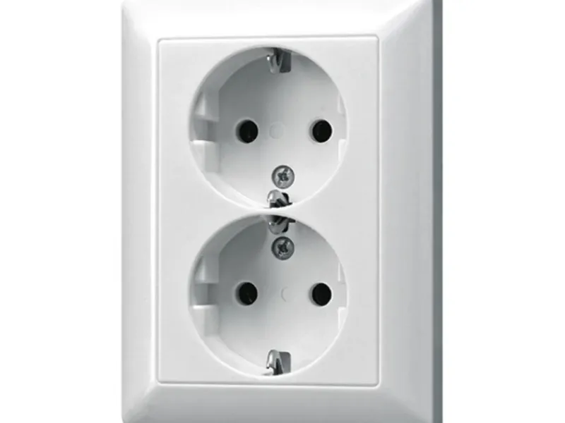 Jung Doppelsteckdose CD500 Weiß