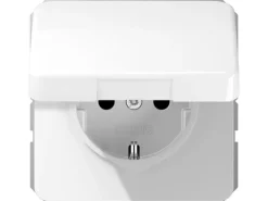 Jung Steckdoseneinsatz mit Klappdeckel und erhöhtem Berührungsschutz CD500 Alpin