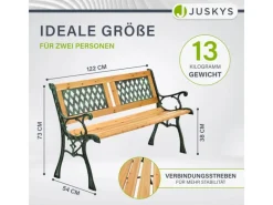 Sale Juskys 2 Sitzer Gartenbank Sanremo aus Lackiertem Holz und Gusseisen