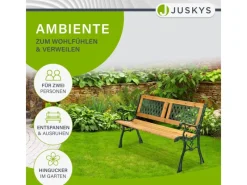 Sale Juskys 2 Sitzer Gartenbank Sanremo aus Lackiertem Holz und Gusseisen