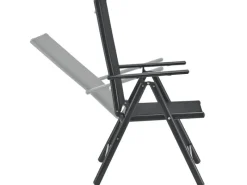 Hot Juskys Aluminium Gartengarnitur Milano 5 Teilig mit Tisch und 4 Stühlen Dunkelgrau