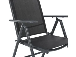 Hot Juskys Aluminium Gartengarnitur Milano 5 Teilig mit Tisch und 4 Stühlen Dunkelgrau