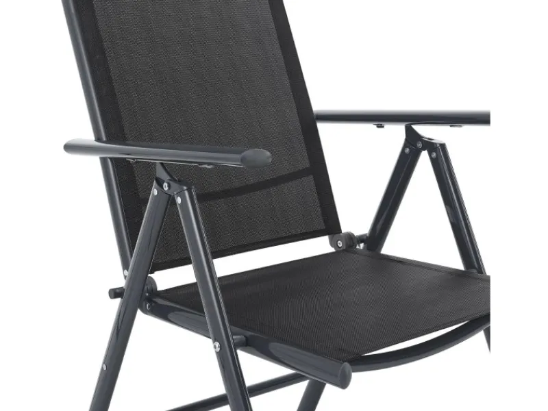 Hot Juskys Aluminium Gartengarnitur Milano 5 Teilig mit Tisch und 4 Stühlen Dunkelgrau