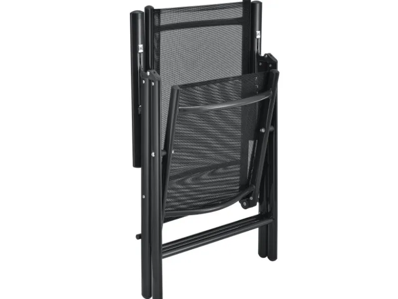 Hot Juskys Aluminium Gartengarnitur Milano 5 Teilig mit Tisch und 4 Stühlen Dunkelgrau