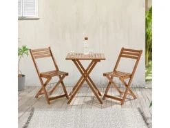 Juskys Balkonmöbel Set Bala mit Tisch und 2 Stühlen