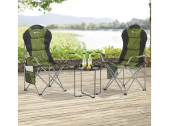 Juskys Campingstuhl Lido mit Flaschenhalterung und Tragetasche Grün