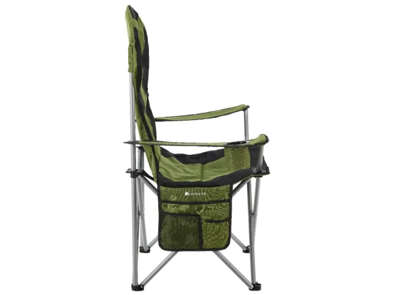 Juskys Campingstuhl Lido mit Flaschenhalterung und Tragetasche Grün