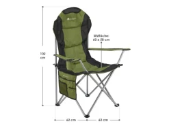 Juskys Campingstuhl Lido mit Flaschenhalterung und Tragetasche Grün