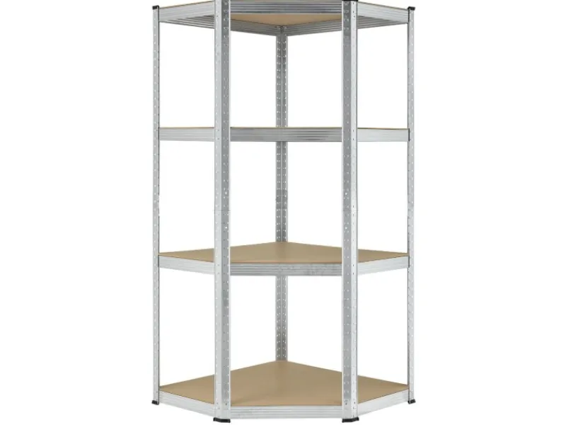 Online Juskys Eckregal Lagerregal Corner Easy 160 x 75 x 40 bis 75 cm Silber