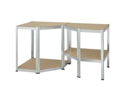 Online Juskys Eckregal Lagerregal Corner Easy 160 x 75 x 40 bis 75 cm Silber