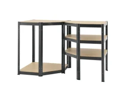 Juskys Eckregal Lagerregal Corner Basic 180 x 70 x 40 cm in Grau