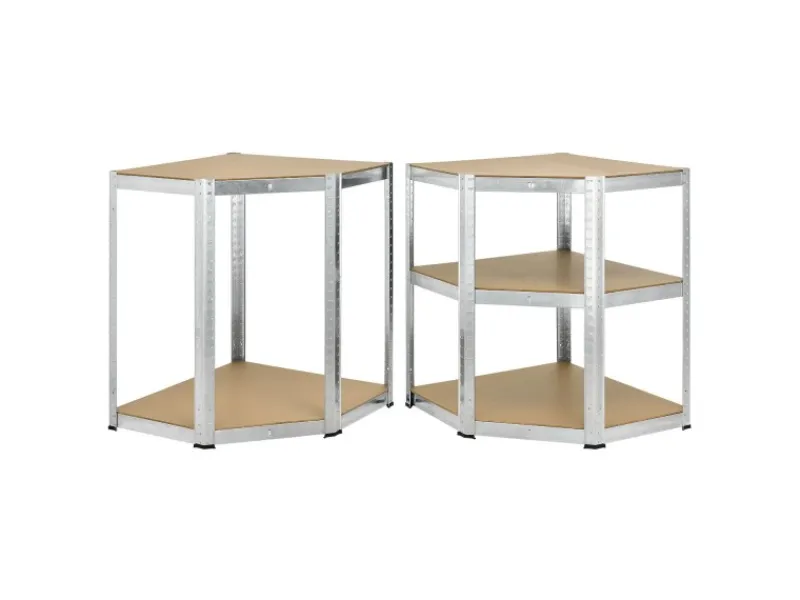 Juskys 3er Regalsystem 1 Corner und 2 Basic Insgesamt 15 Böden mit 2625 kg Tragkraft