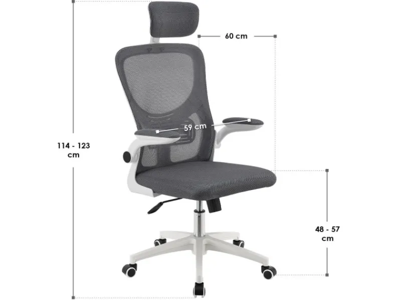 Juskys Ergonomischer Bürostuhl Baltimore Grau