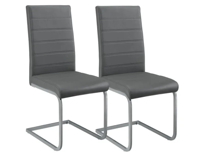 Juskys Freischwinger Stuhl Vegas 2er Set aus Kunstleder