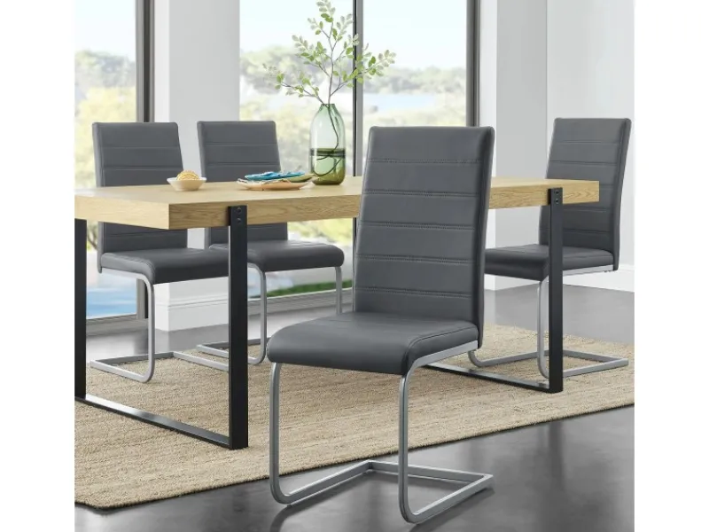 Juskys Freischwinger Stuhl Vegas 2er Set aus Kunstleder