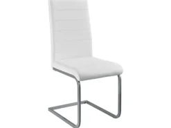 Hot Juskys Freischwinger Stuhl Vegas 2er Set aus Kunstleder Weiß