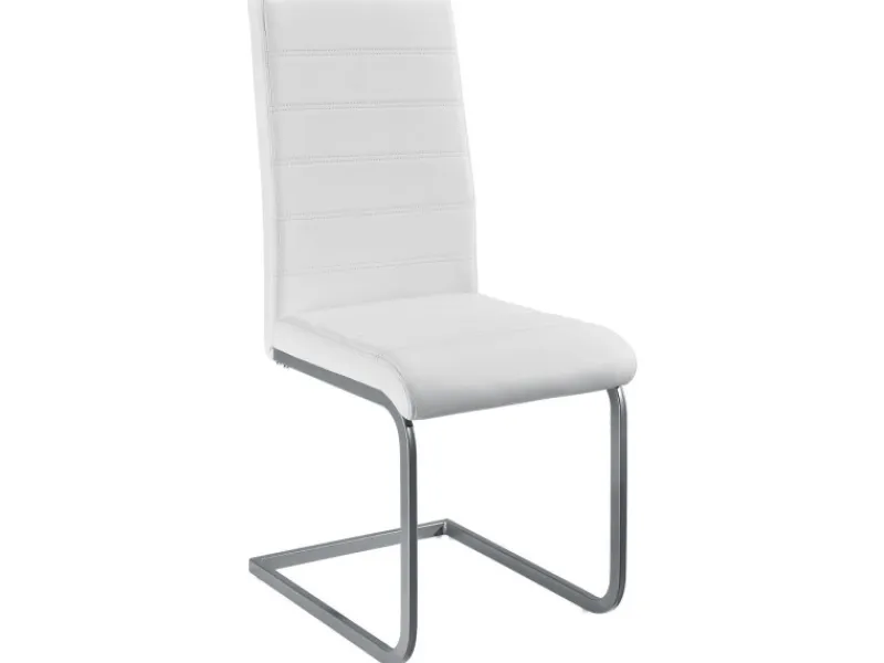 Hot Juskys Freischwinger Stuhl Vegas 2er Set aus Kunstleder Weiß