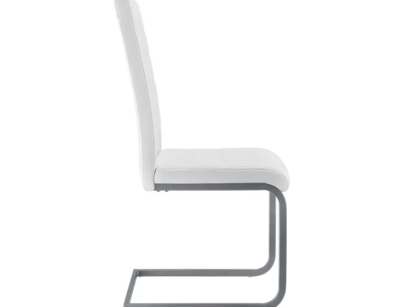 Hot Juskys Freischwinger Stuhl Vegas 2er Set aus Kunstleder Weiß