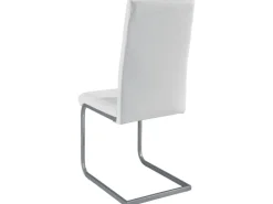 Hot Juskys Freischwinger Stuhl Vegas 2er Set aus Kunstleder Weiß