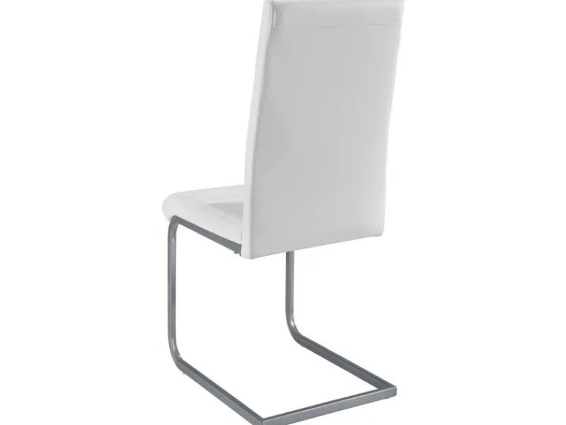 Hot Juskys Freischwinger Stuhl Vegas 2er Set aus Kunstleder Weiß