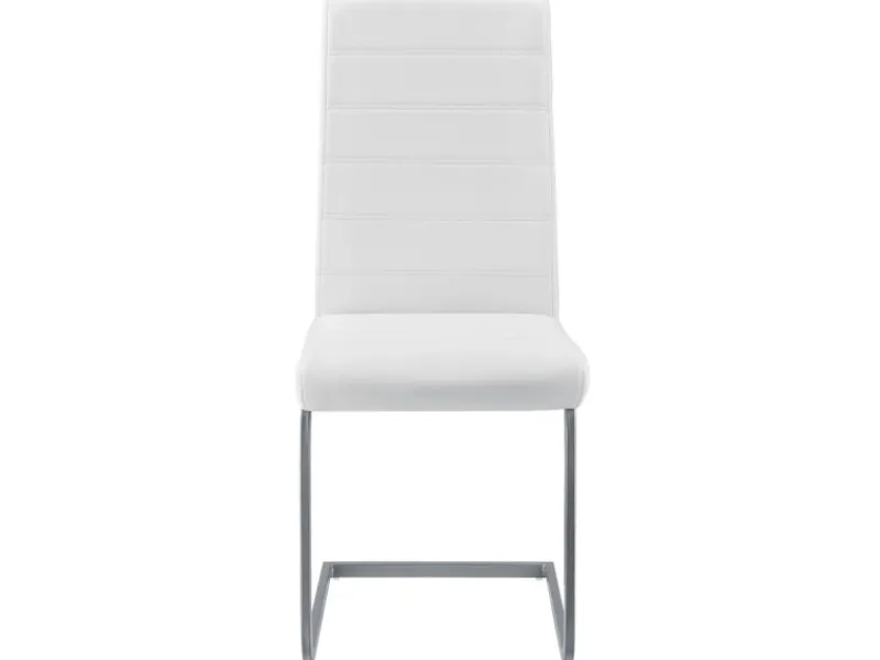 Hot Juskys Freischwinger Stuhl Vegas 2er Set aus Kunstleder Weiß