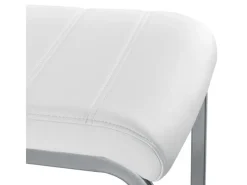 Hot Juskys Freischwinger Stuhl Vegas 2er Set aus Kunstleder Weiß