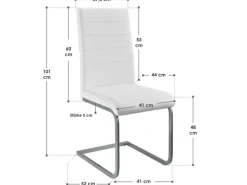 Hot Juskys Freischwinger Stuhl Vegas 2er Set aus Kunstleder Weiß