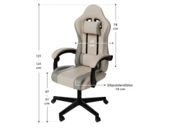 Discount Juskys Gamingstuhl HyperSeat Beige/Hellgrau Grau-Beige