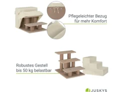 Hot Juskys Haustiertreppe Timmy mit 3 Stufen Beige