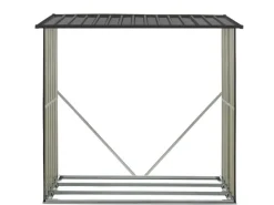 Juskys Holzunterstand Enno aus Stahl Grau