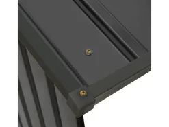 Juskys Holzunterstand Enno aus Stahl Grau