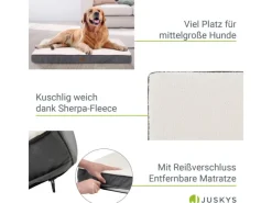 Juskys Hundebett Milow Orthopädisch Wendbar 92x69 cm
