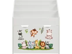 Sale Juskys Kinder Bücherregal Mit 3 Fächern Und Herausziehbarer Spielzeugkiste