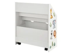 Sale Juskys Kinder Bücherregal Mit 3 Fächern Und Herausziehbarer Spielzeugkiste