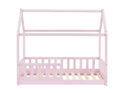 Clearance Juskys Kinderbett Marli 80 x 160 cm mit Matratze Rosa