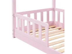 Clearance Juskys Kinderbett Marli 80 x 160 cm mit Matratze Rosa