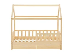 Sale Juskys Kinderbett Marli 80 x 160 cm mit Bettkasten und Matratze Natur