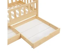 Sale Juskys Kinderbett Marli 80 x 160 cm mit Bettkasten und Matratze Natur