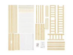 Sale Juskys Kinderbett Marli 80 x 160 cm mit Bettkasten und Matratze Natur