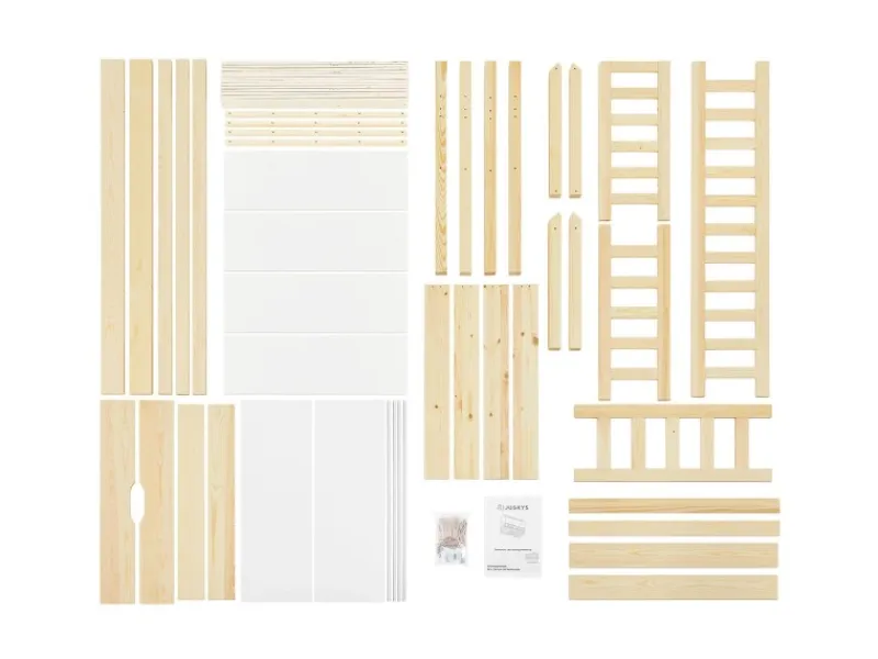 Sale Juskys Kinderbett Marli 80 x 160 cm mit Bettkasten und Matratze Natur