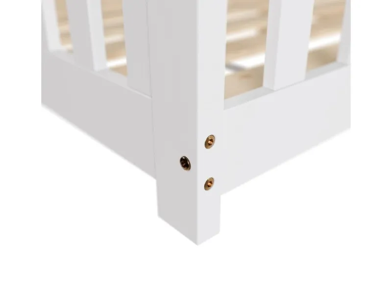 New Juskys Kinderbett Naya 120 x 200 cm mit Matratze Weiß