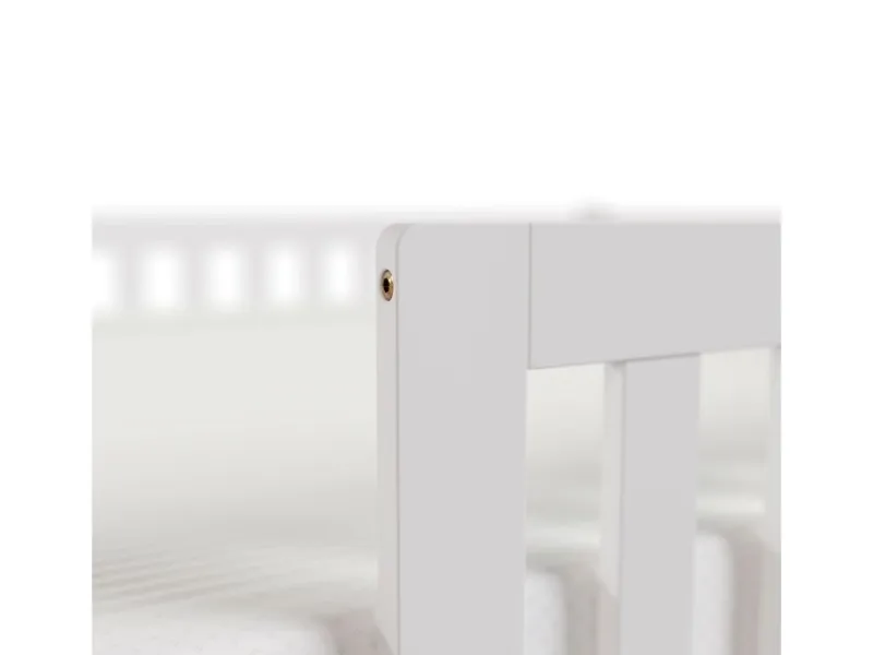 New Juskys Kinderbett Naya 120 x 200 cm mit Matratze Weiß