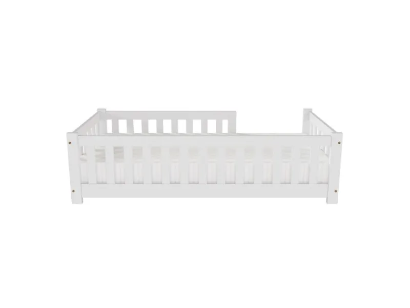 Juskys Kinderbett Naya 80 x 160 cm mit Matratze Weiß