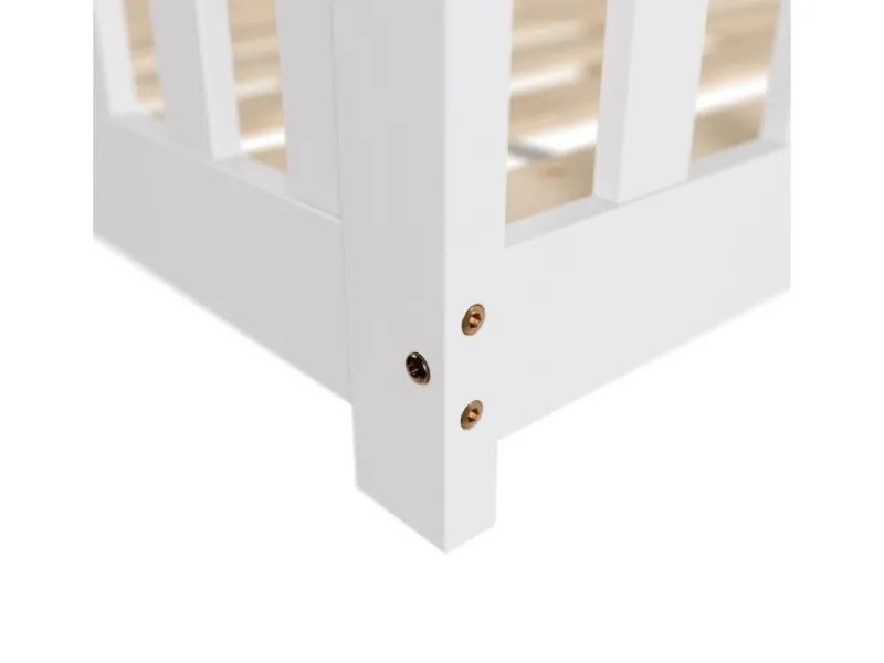 Juskys Kinderbett Naya 80 x 160 cm mit Matratze Weiß